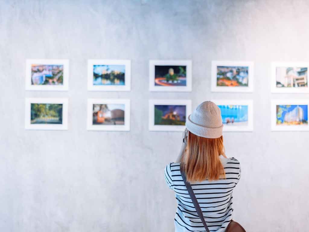 room with a photo wall