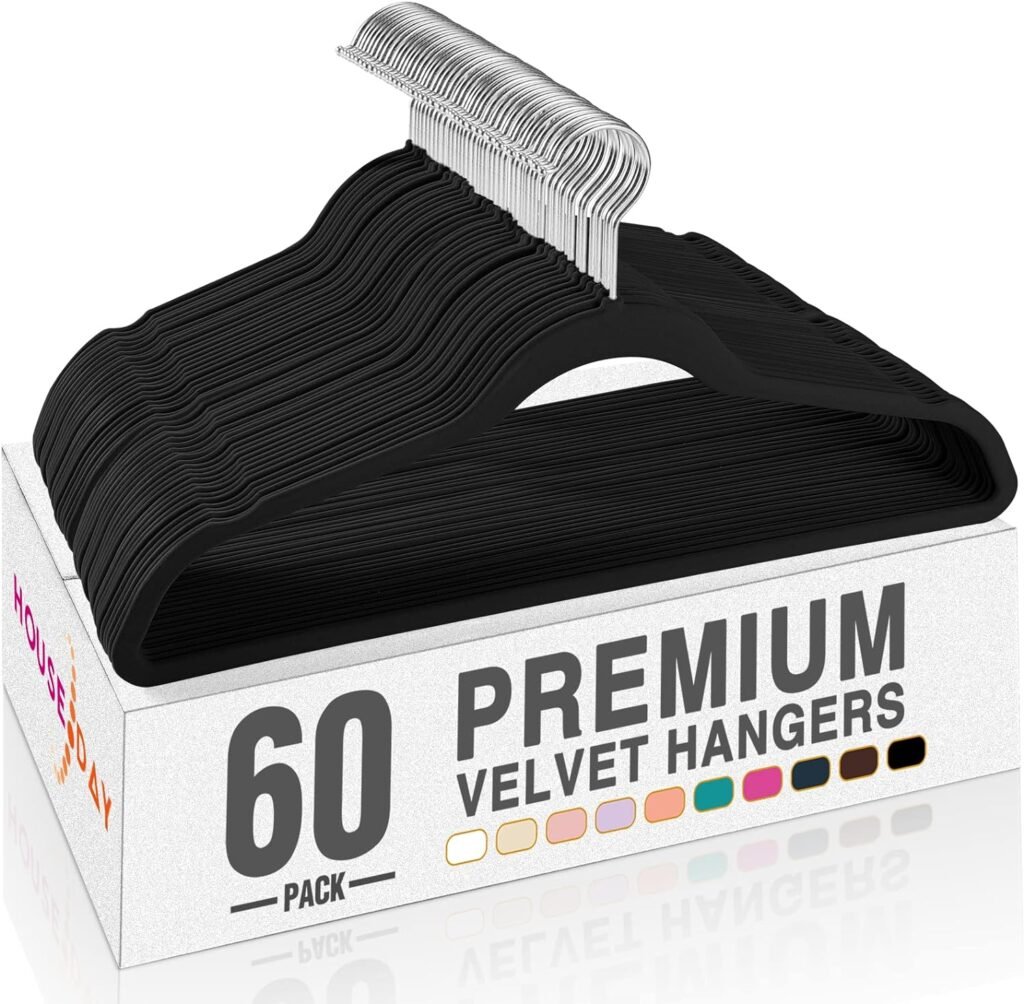 slim black velvet hangers