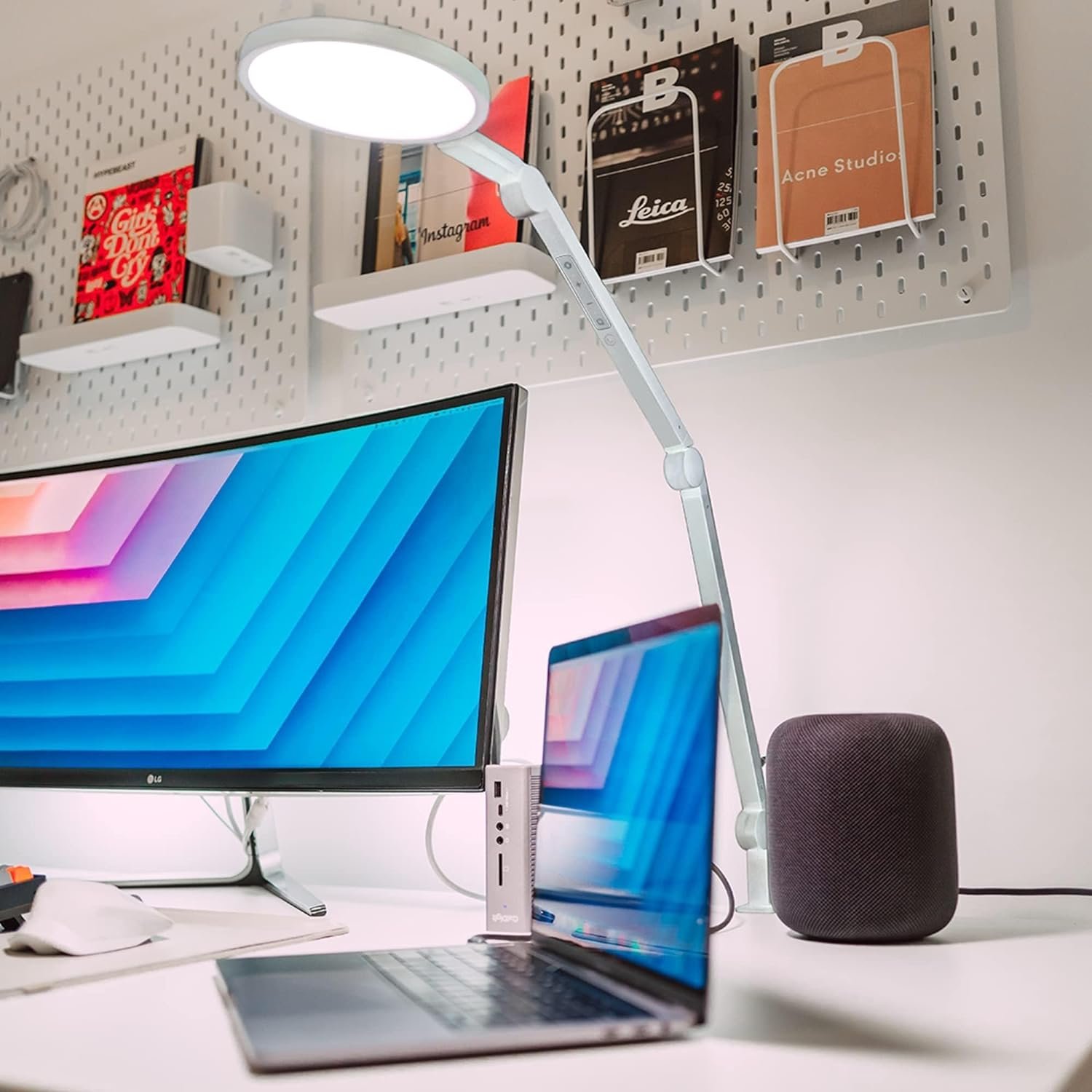 white aesthetic smart desk lamp 