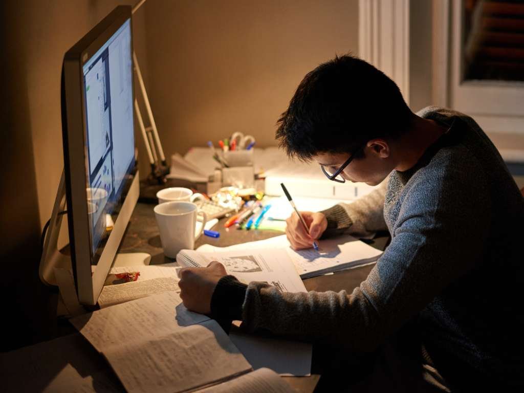 study space inside college dorm room