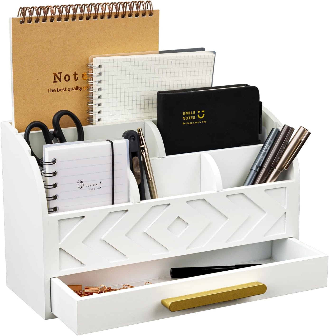 white aesthetic desk organizer