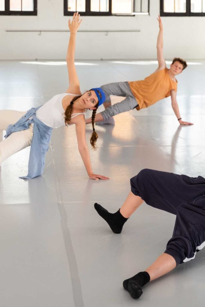 teenagers dancing in a dance studio