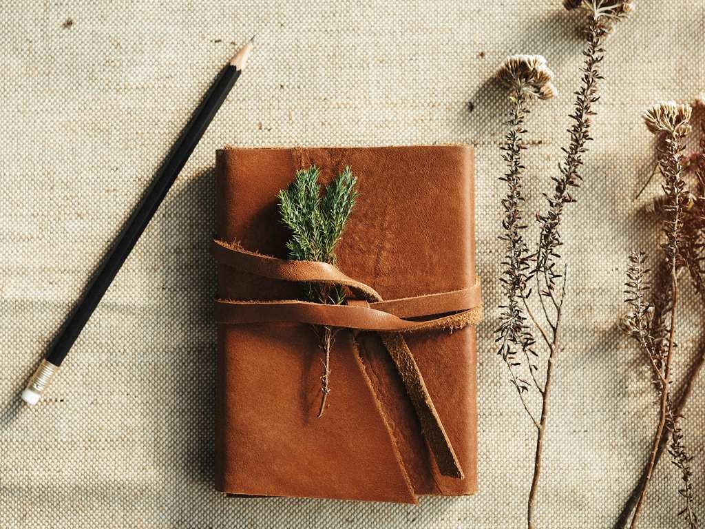 brown leather journal