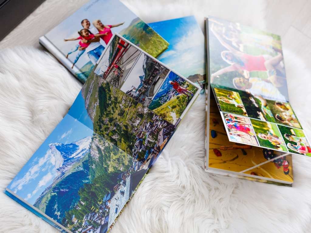 photo book collage of memories