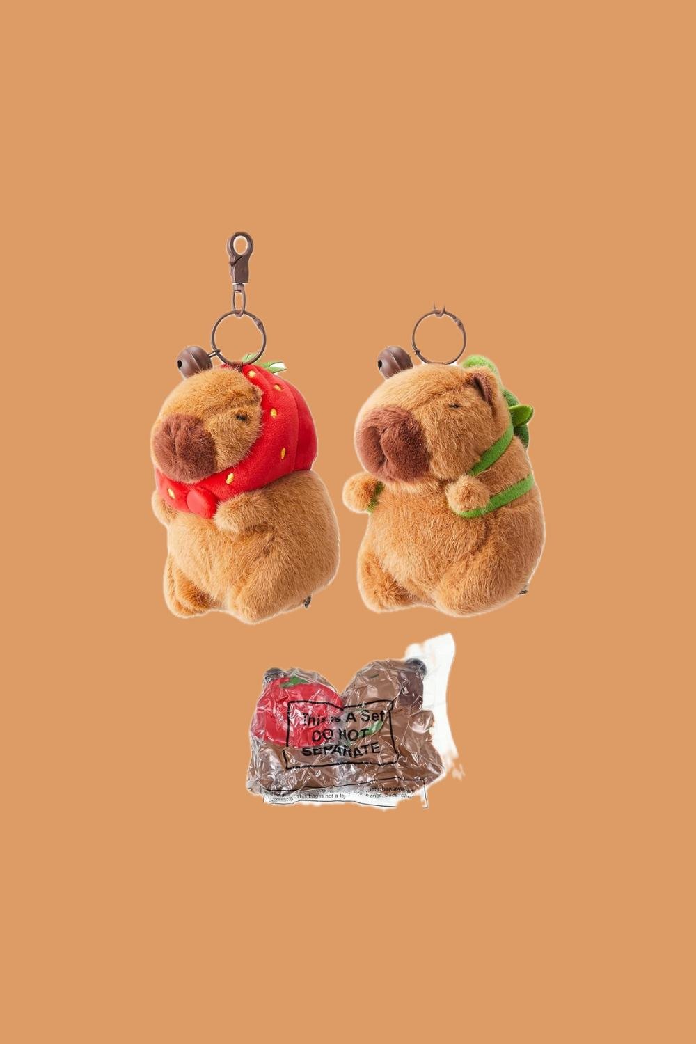 two capybara keychains stuff animal 